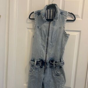 Colombian Denim Sleeveless Jumpsuit